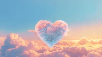 Heart shape cloud. Illustration photo