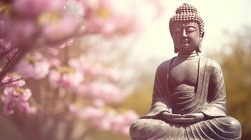 Buddha background. Illustration AI Generative photo