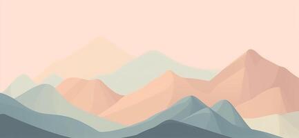 montaña minimalista antecedentes. ilustración ai generativo foto