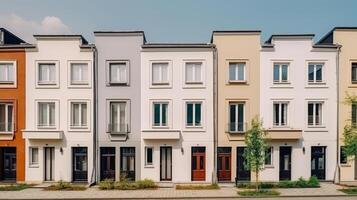 Modern townhouses. Illustration photo