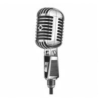 Retro microphone isolated. Illustration photo