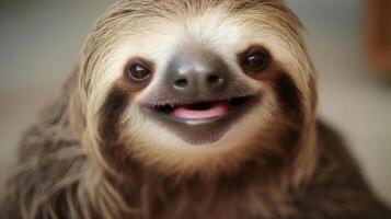 Rescued Sloth. Illustration AI Generative photo