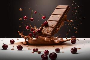 chocolate antecedentes. ilustración ai generativo foto