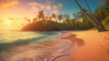 Tropical island background. Illustration photo