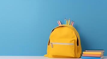 Back to school background with school bag. Illustration photo