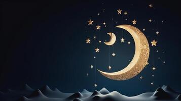 Ramadan background with moon. Illustration photo