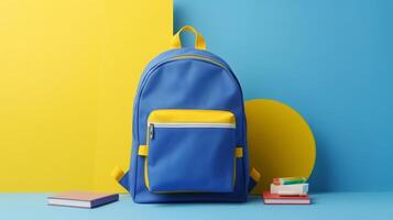 Back to school background with school bag. Illustration photo