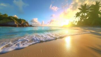 Download A peaceful beach scene with aquamarine waters  Wallpaperscom