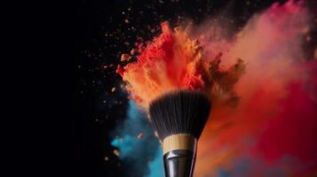 Makeup brush background. Illustration photo