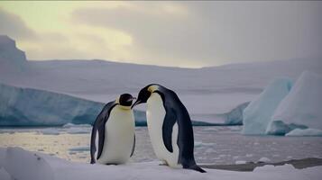 africano pingüinos en un playa. ilustración ai generativo foto