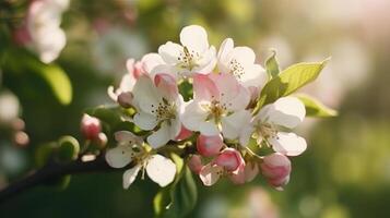 Apple flowers in spring. Illustration photo