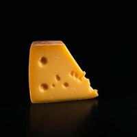 pedazo de queso aislado. ilustración ai generativo foto