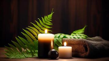 Spa background with candles. Illustration photo