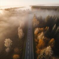 Drone view road. Illustration photo