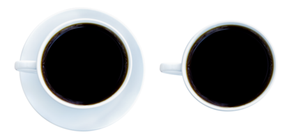 Black coffee in white cup png