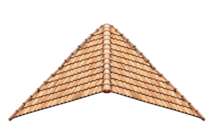 Mockup hip roof orange tile pattern png