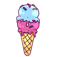 Ice cream Illustration Colorful Cartoon png