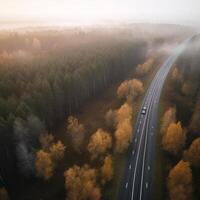 Drone view road. Illustration photo