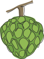 solteiro contínuo linha desenhando do todo saudável orgânico fruta açúcar para Pomar logotipo identidade. fresco antioxidante frutificação conceito para fruta jardim ícone. moderno 1 linha desenhar Projeto ilustração png