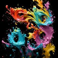 Abstract colorful background with splashes Abstract fractal background, photo