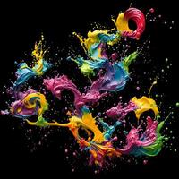 Abstract colorful background with splashes Abstract fractal background, photo