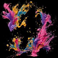 Abstract colorful background with splashes Abstract fractal background, photo