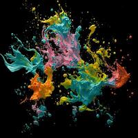 Abstract colorful background with splashes Abstract fractal background, photo