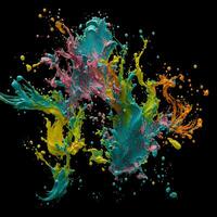 Abstract colorful background with splashes Abstract fractal background, photo