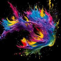 Abstract colorful background with splashes Abstract fractal background, photo
