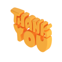 tacka du orange text 3d text ikon hand ritade, tacksägelse dag söt illustration isolerat transparent png bakgrund