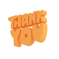 tacka du orange text 3d text ikon hand ritade, tacksägelse dag söt illustration isolerat transparent png bakgrund