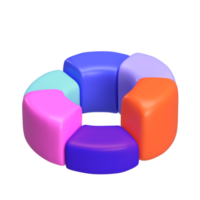 gráfico diagrama torta infográfico compartilhar. elemento infográfico é dividido para dentro peças. realista 3d geométrico volta forma Projeto ilustração. moderno isolado ícone dentro desenho animado estilo transparente png fundo