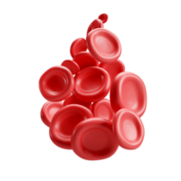 3d flow red blood cells iron platelets in form of drop. Realistic erythrocyte medical analysis illustration isolated transparent png background