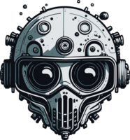 cyberpunk casco cranio con ai generativo png