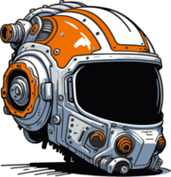 Cyber Punk Astronaut Helmet in Cartoon Style with png