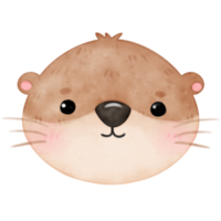 schattig Otter, zomer, schattig dier, zwembad partij, waterverf Otter png