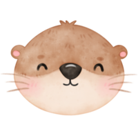 carino lontra, estate, carino animale, piscina festa, acquerello lontra png