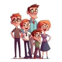 Cartoon family, AI Generated png