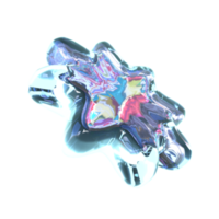 3d illustration holographique abstrait forme png