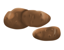 Potatoes and potato in brown colors hand drawn, ingredient for dishes png