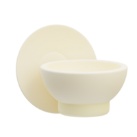 3d render illustration of bowl and plate icon, Home ware themed, household items png
