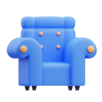 3d render illustration of sofa icon, Home ware themed, household items png