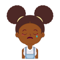 african american girl crying and scared face cartoon cute png