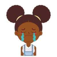 african american girl crying and scared face cartoon cute png