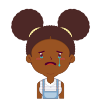 african american girl crying and scared face cartoon cute png