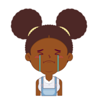 african american girl crying and scared face cartoon cute png