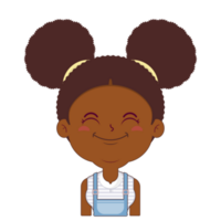 afrikanisch amerikanisch Mädchen Lächeln Gesicht Karikatur süß png