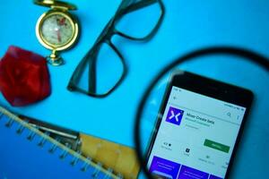 Mixer Create Beta dev app with magnifying on Smartphone screen. Mixer is a freeware web browser developed by Microsoft Corporation photo