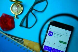 Mixer Create Beta dev app with magnifying on Smartphone screen. Mixer is a freeware web browser developed by Microsoft Corporation photo