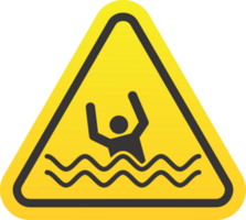 Beware Of Drowning Sign png